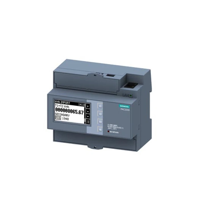 Siemens SENTRON PAC2200 7KM2200-2EA40-1JA1 Μετρητής Ενέργειας DIN-rail 35mm LCD MODBUS TCP/IP 65A