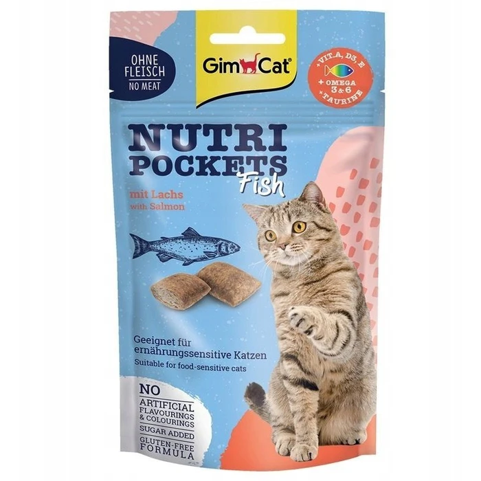 GimCat Nutri Pockets Fish με Σολομό - 60 g