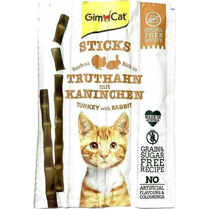 GimCat Sticks Πλούσια σε Γαλοπούλα με Κουνέλι - 4 τεμάχια