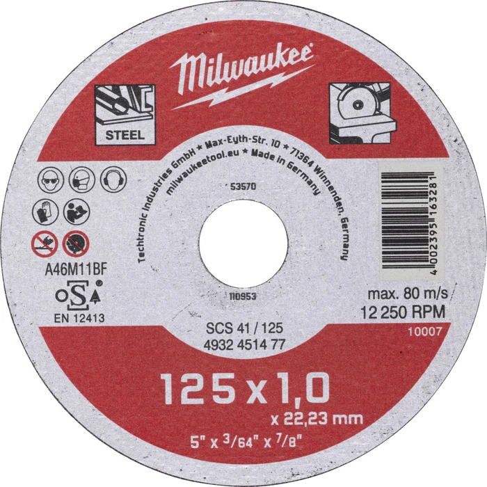 Δίσκος κοπής Milwaukee SCS41/125 125x1mm