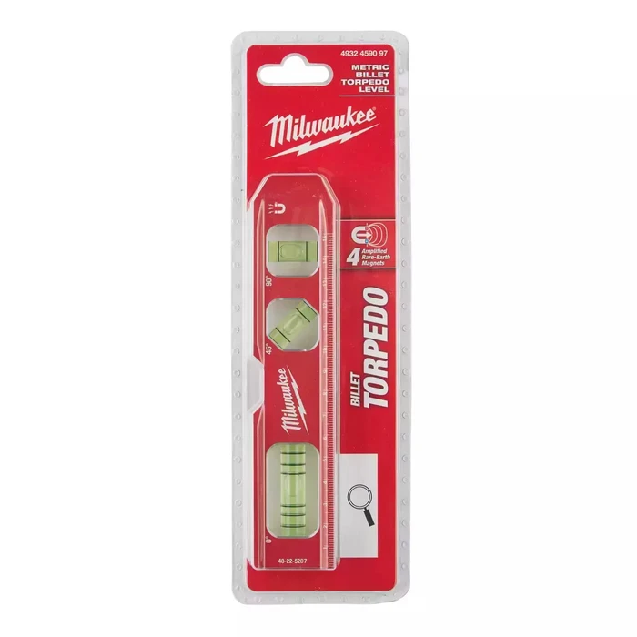 Milwaukee Torpedo Aluminum Magnetic Level 17 cm with 3 Vials