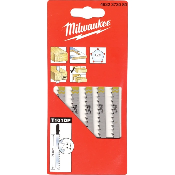 Milwaukee T101D Jigsaw Blades for Wood 75 mm - 5 pcs