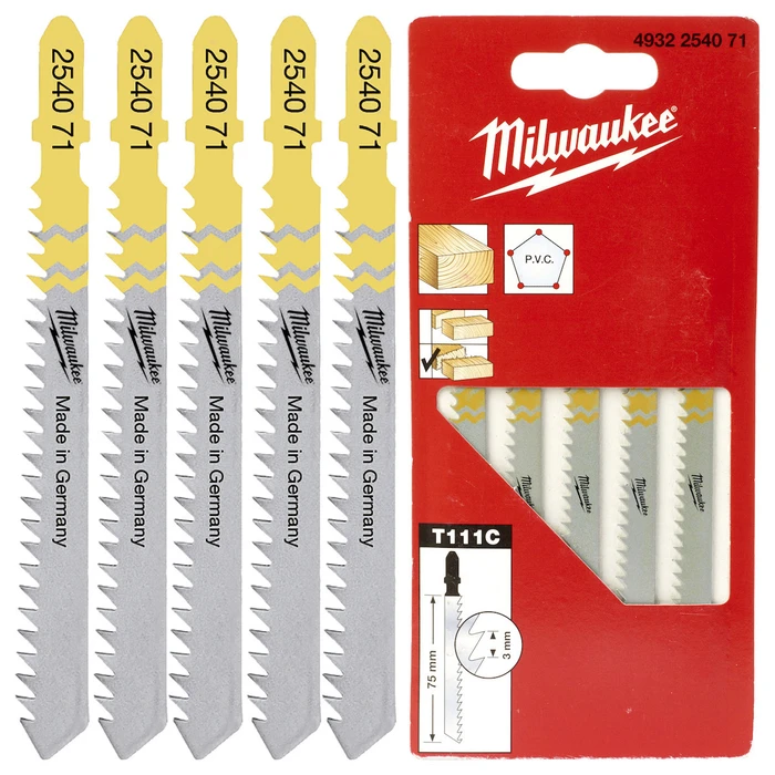 Milwaukee T111C T-Shank Blades for Wood 75mm - 5 pcs