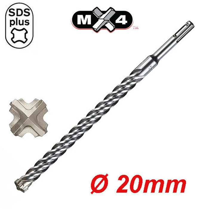 Milwaukee τετράκοπο τρυπάνι SDS Plus 20x450mm (4932356505)