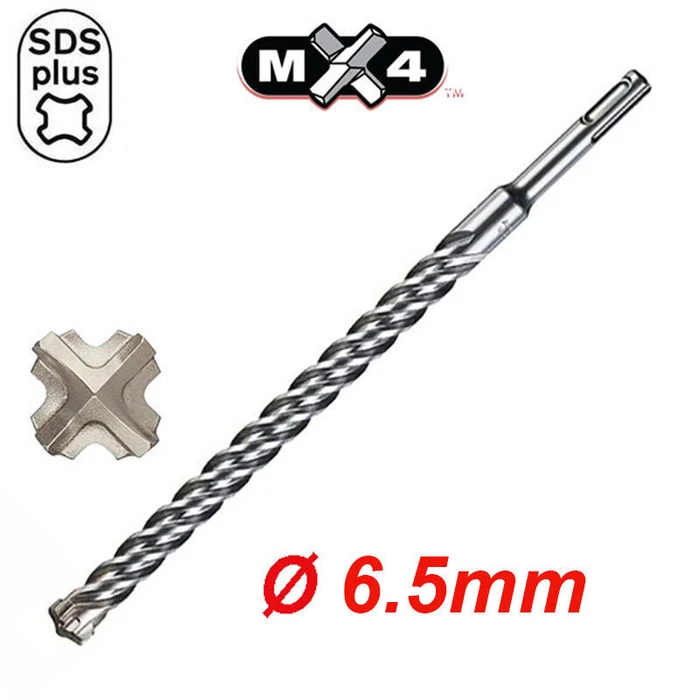 Milwaukee Τετράκοπο Τρυπάνι SDS Plus 6.5mm (4932352016)