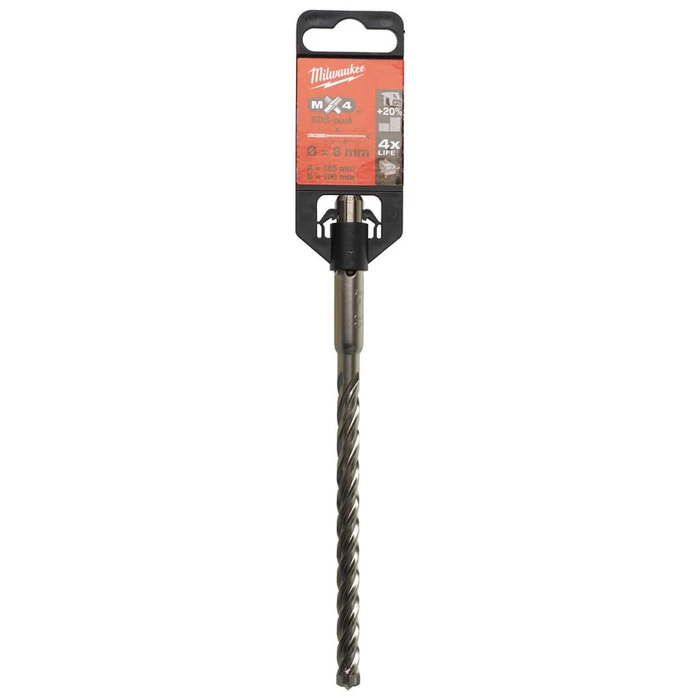 Milwaukee 4-Cutter SDS Plus Masonry Drill Bit 8 x 165 mm (4932352022)
