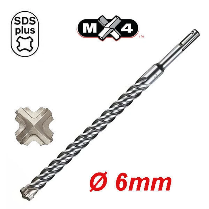 Milwaukee 4-Cutter Drill Bit SDS Plus 6x50mm (4932352011)