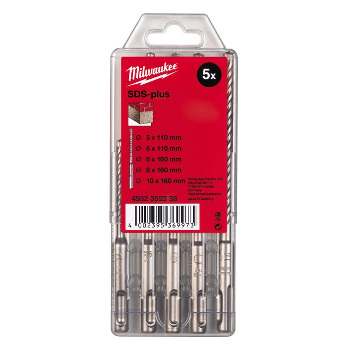 Milwaukee 5-piece SDS Plus Drill Bit Set for Masonry – 4932352338