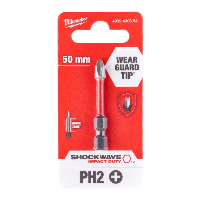 Milwaukee Μύτη Κατσαβιδιού Σταυρός PH2 Shockwave - 4932430854