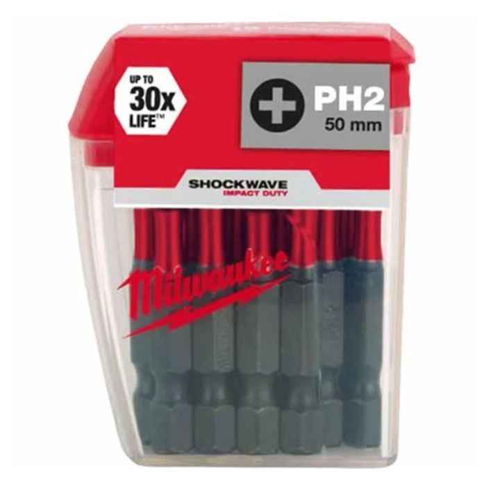 Milwaukee 10-Piece SHOCKWAVE Phillips (Cross) Screwdriver Bit Set - 4932430855