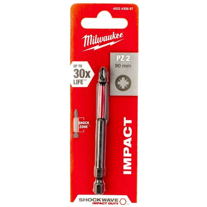 Milwaukee Μύτη Κατσαβιδιού Σταυρός PH2 Shockwave 4932430856
