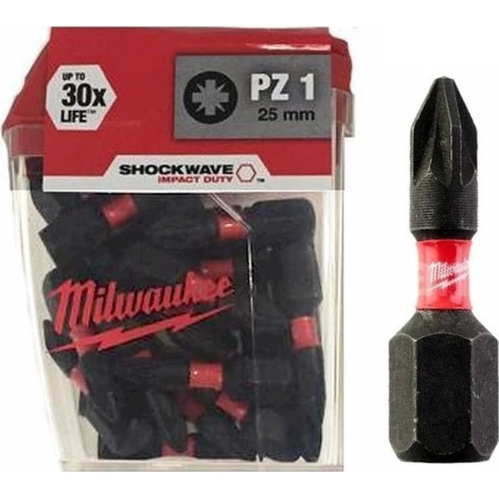 Milwaukee Σετ 25 μύτες κατσαβιδιού Αστέρι SHOCKWAVE Impact Duty (4932430861)
