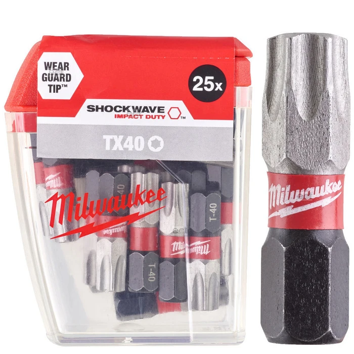 Milwaukee Σετ 25 Μύτες Κατσαβιδιού Torx / Αστέρι SHOCKWAVE 4932430889