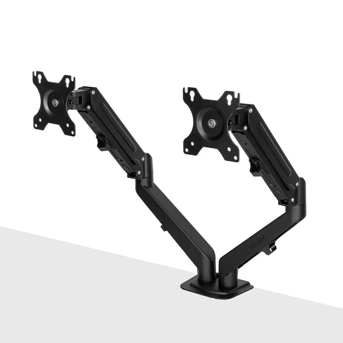 LINDY Dual Mount Desktop Gas Spring Monitor Arm - Black