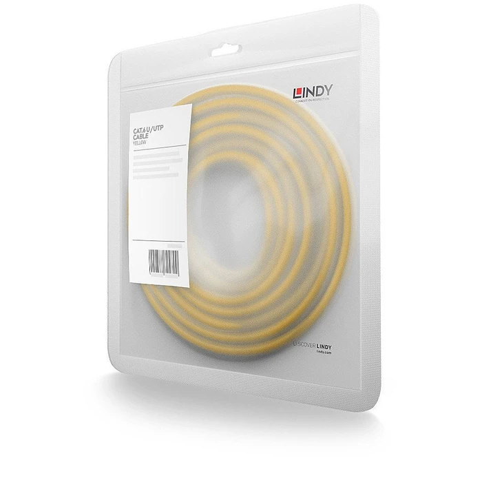 Lindy U/UTP Cat.6 (Gigabit) Καλώδιο Δικτύου Ethernet 20m Κίτρινο