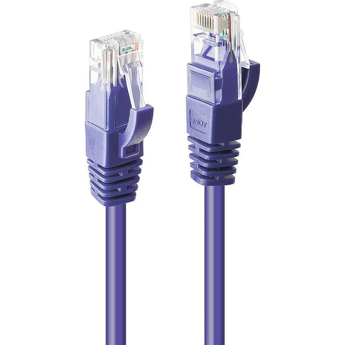 Lindy U/UTP Cat.6 (Gigabit) Ethernet Cable 0.5 m Purple - 48121