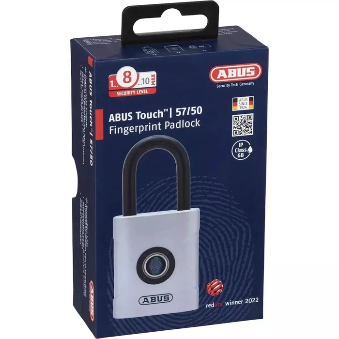 ABUS Touch 57/50 Padlock - Fingerprint Padlock, IP66/68, 50 mm