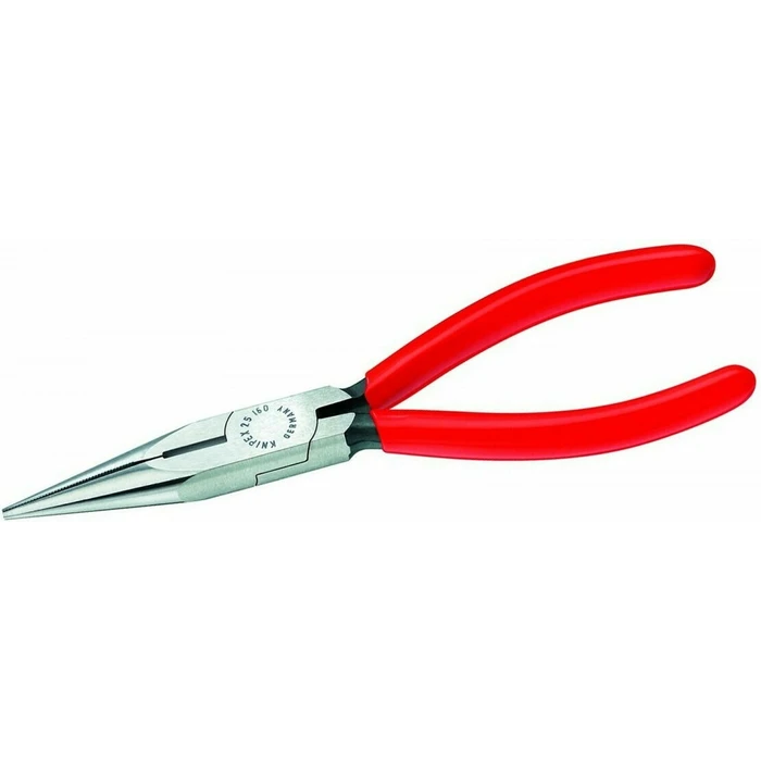Knipex 26 11 200 Long‑nose (Stork beak) Pliers with Cutting Edge, 200 mm (red/blue, serrated gripping faces)