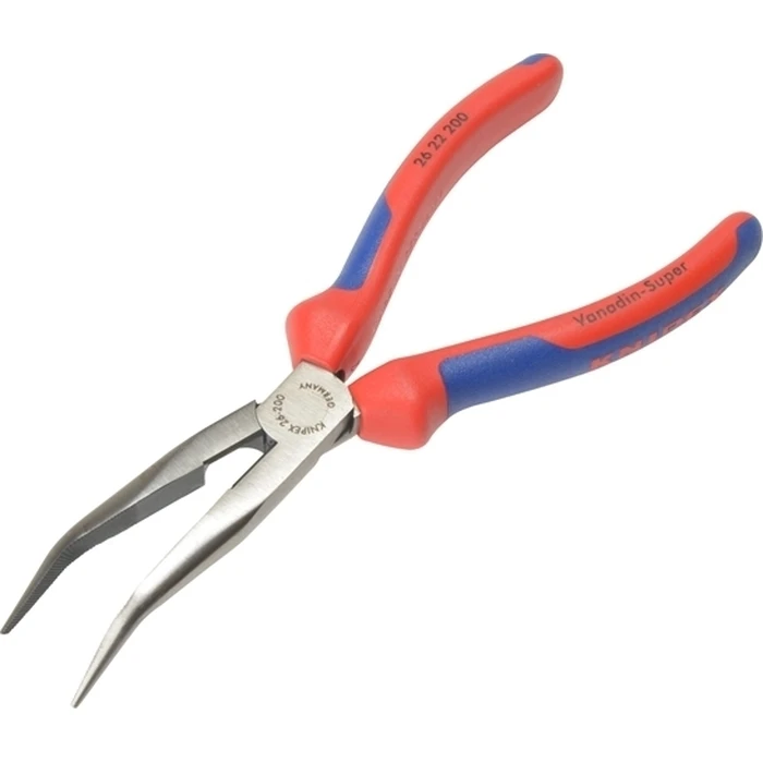 KNIPEX Flat Round Pliers with Cutting Edge 200 mm (Model 26 22 200)