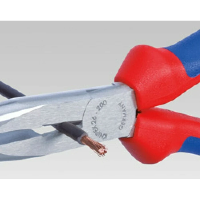 KNIPEX Flat Round Pliers with Cutting Edge 200 mm (Model 26 22 200)
