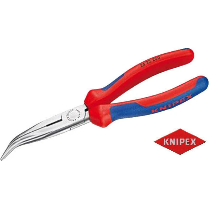 KNIPEX Flat Round Pliers with Cutting Edge 200 mm (Model 26 22 200)