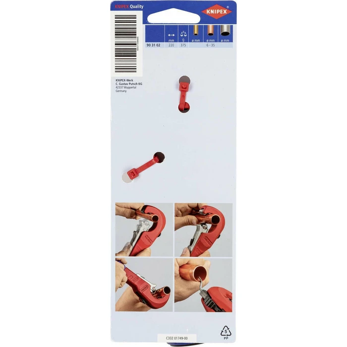 Knipex Σωληνοκόφτης Χειρός Tubix 90 31 02 SB