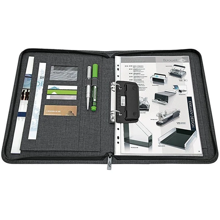 WEDO A4 2-Ring Binder Folder Grey with Oxford College Block