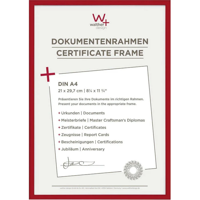 Κορνίζες τοίχου Walther New Lifestyle 21x29,7 Resin red DIN A4 KV130R