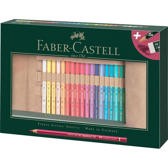 Faber Castell Polychromos Colouring Set 34 Pieces Pencil Roll