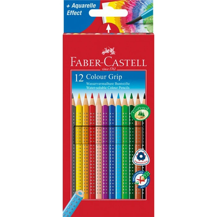 Faber Castell Colour Grip Coloured Pencils 12 Pack