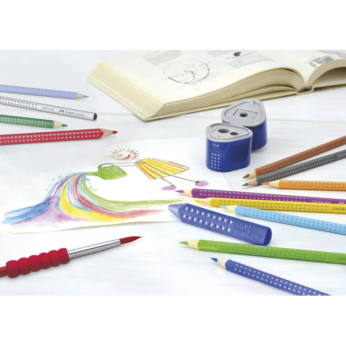 FABER-CASTELL Χρωματιστά Μολύβια Colour Grip 12 τεμ Μεταλλική Θήκη