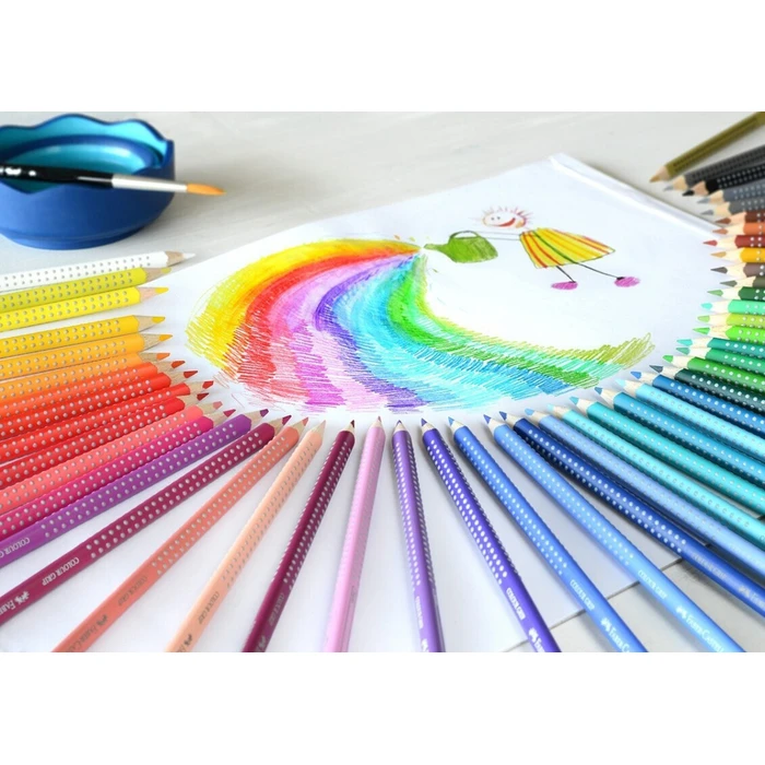 FABER-CASTELL Colour Grip Colored Pencils Set – 48 pieces, Metal Tin (MPN 112448)