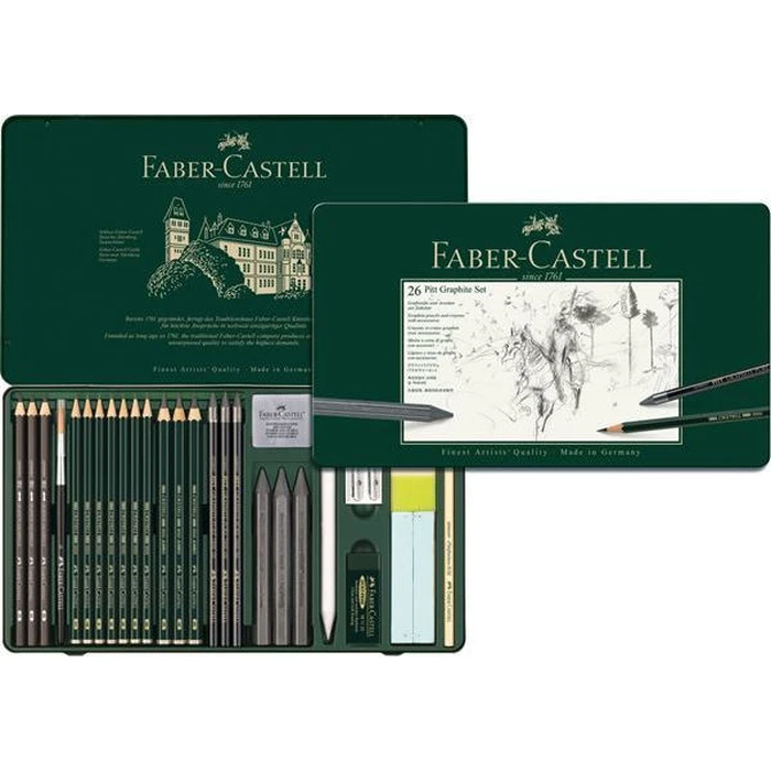 FABER-CASTELL Σετ Pitt Graphite μεγάλο μεταλλικό κουτί (26 τεμ.)