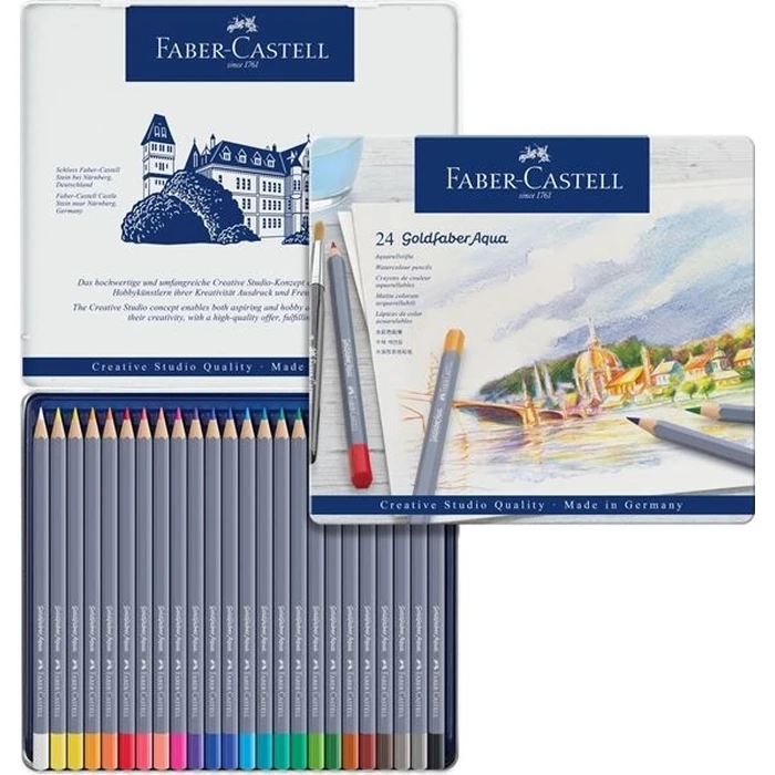 FABER-CASTELL Goldfaber Aqua Ακουαρέλα Μολύβια 24τμχ - Μεταλλική Θήκη