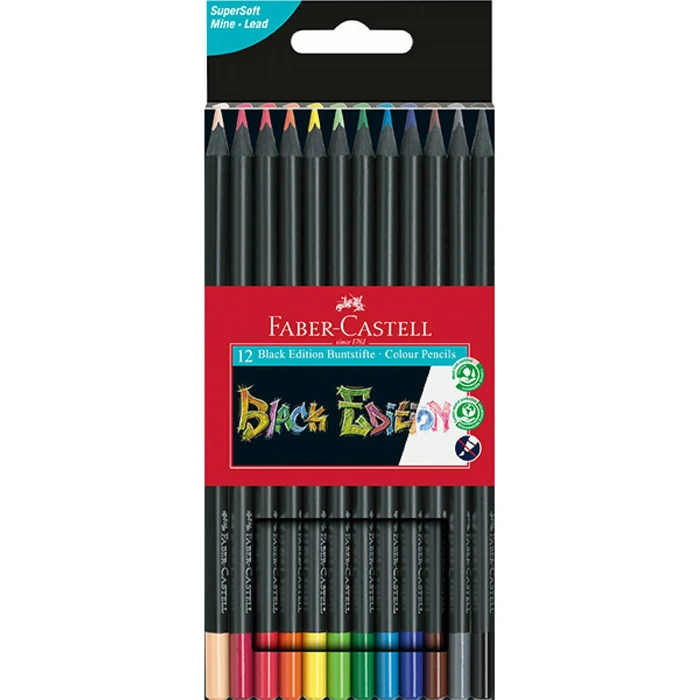 Faber Castell Coloured Pencils Black Edition 12 Pack