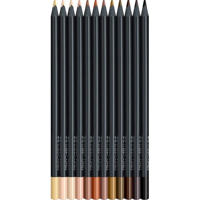 FABER-CASTELL Colored Pencils Black Edition Skin Tones - 12 pcs