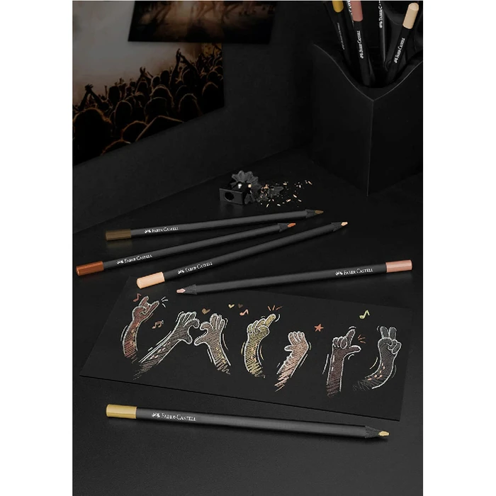 FABER-CASTELL Colored Pencils Black Edition Skin Tones - 12 pcs