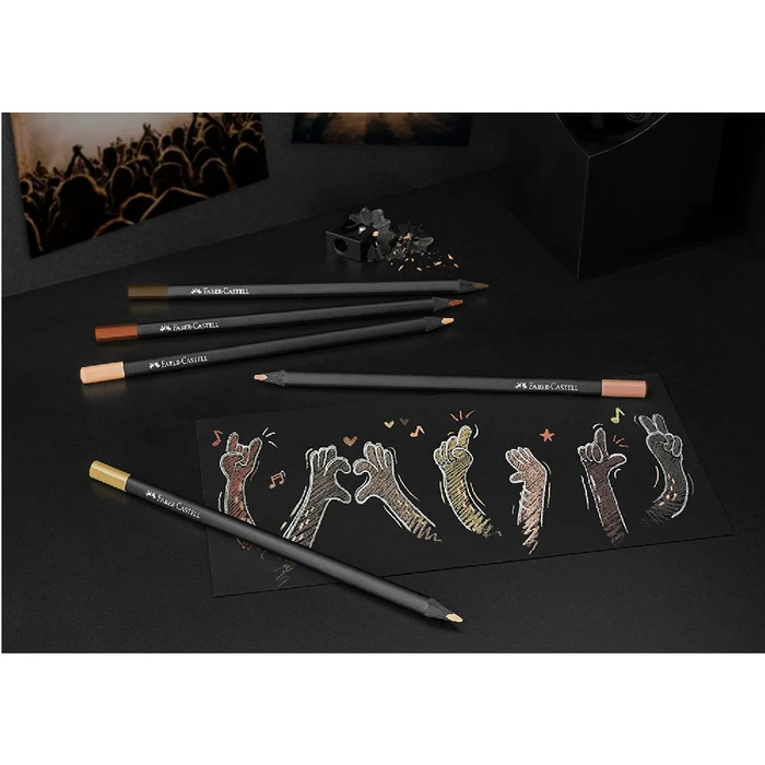 FABER-CASTELL Colored Pencils Black Edition Skin Tones - 12 pcs