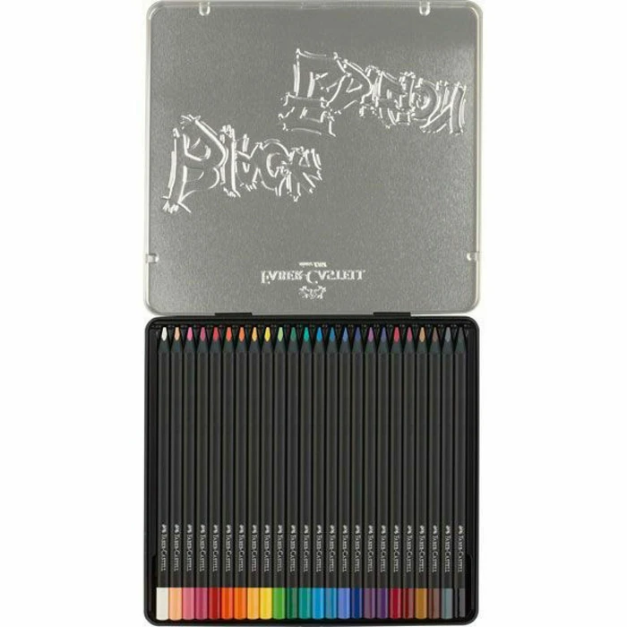 FABER-CASTELL Ξυλομπογιές Black Edition 24 τεμ. σε Μεταλλική Θήκη