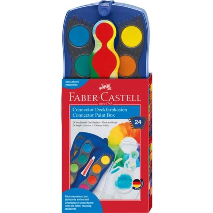 FABER-CASTELL Farbkasten Connector Watercolor Set, 24 colors (red)