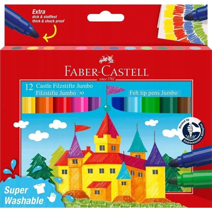 FABER-CASTELL Μαρκαδόροι Jumbo Super Washable 12 τεμάχια