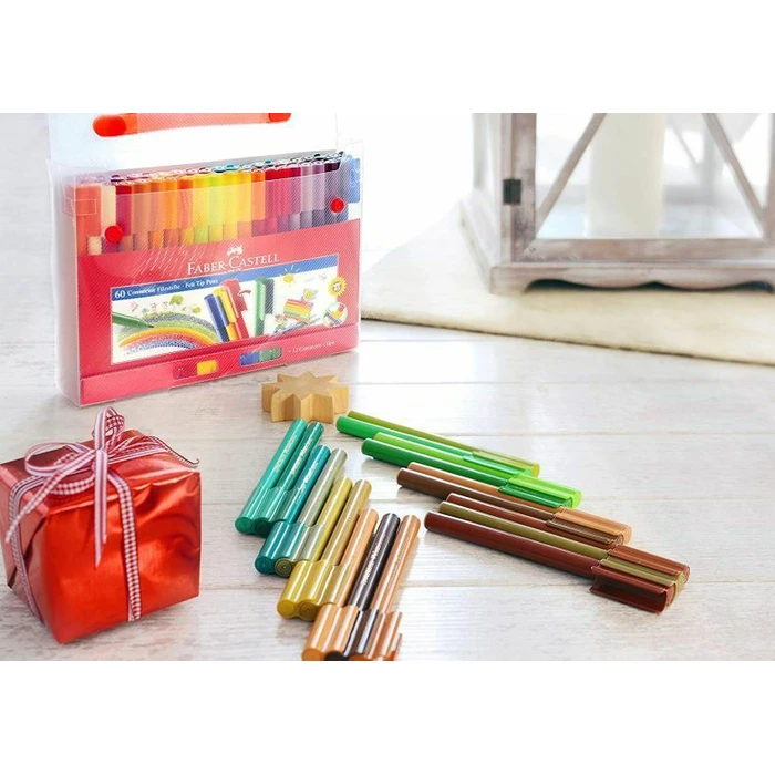 FABER-CASTELL Σετ 60 μαρκαδόρων Connector σε βαλιτσάκι