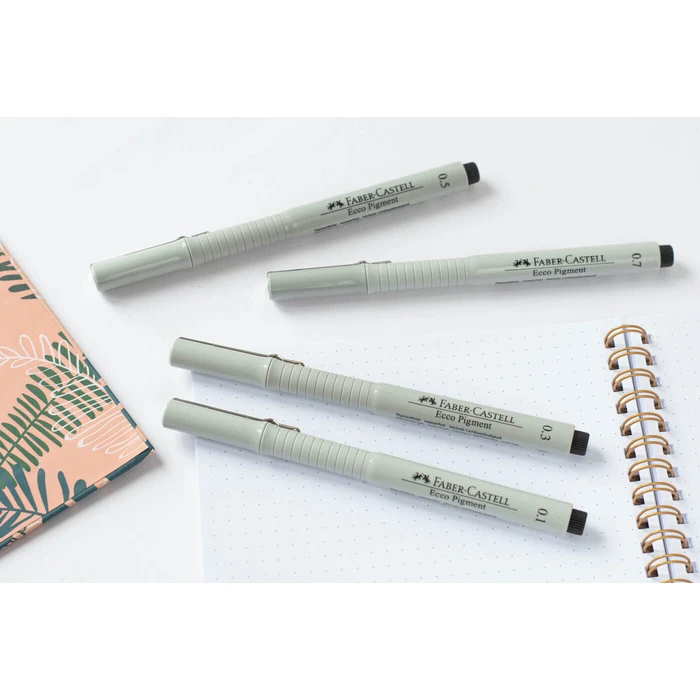 FABER-CASTELL TFS Ecco Pigment fineliner set 8 pcs (0.05/0.1/0.2/0.3/0.4/0.5/0.6/0.7 mm) Black