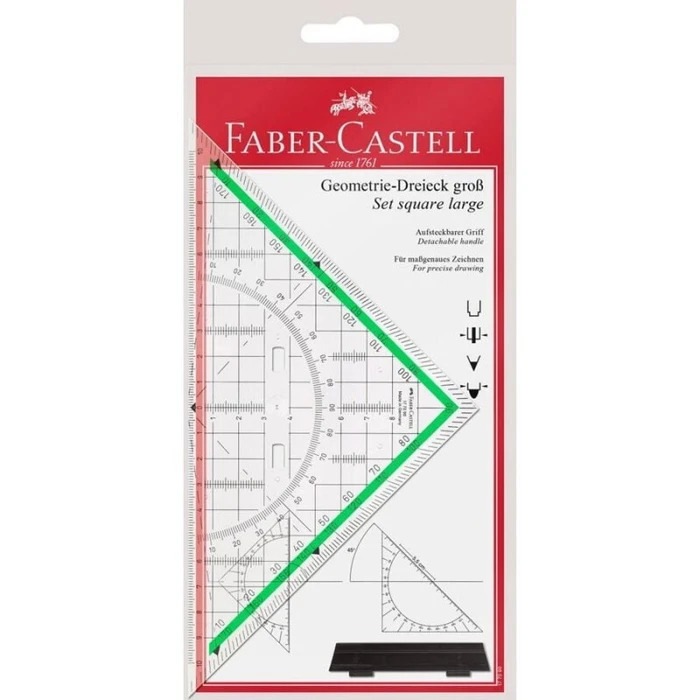 FABER-CASTELL Μεγάλο γεωμετρικό τρίγωνο με λαβή 20 cm (μοντέλο 177090)
