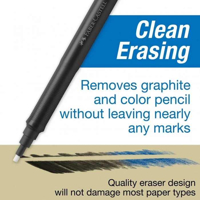 FABER-CASTELL Precision Eraser Pen (Radierstift) with 4 Replacement Eraser Refills - MPN 185610