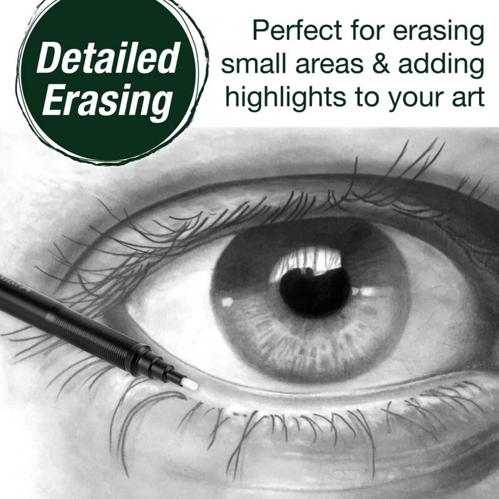FABER-CASTELL Precision Eraser Pen (Radierstift) with 4 Replacement Eraser Refills - MPN 185610