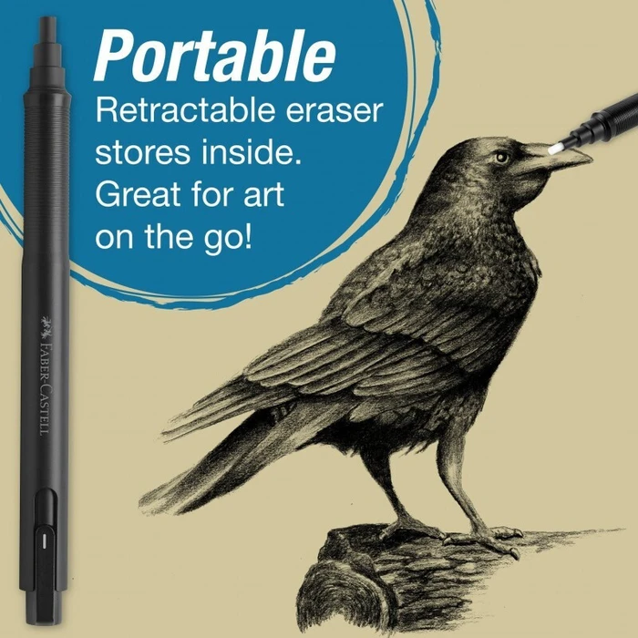 FABER-CASTELL Precision Eraser Pen (Radierstift) with 4 Replacement Eraser Refills - MPN 185610