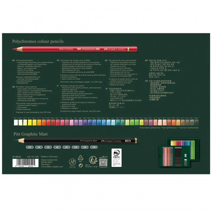 Drawing Set Faber Castell FC 210054 50 Pieces Polychromos and Pitt Graphite Matt
