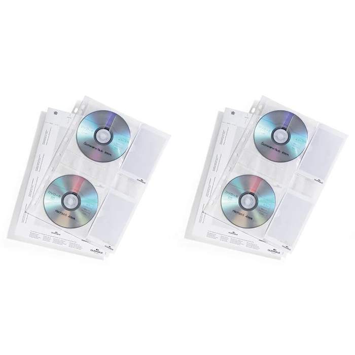 DURABLE 4-CD/DVD A4 Sleeve with Protective Fleece, Pack of 5