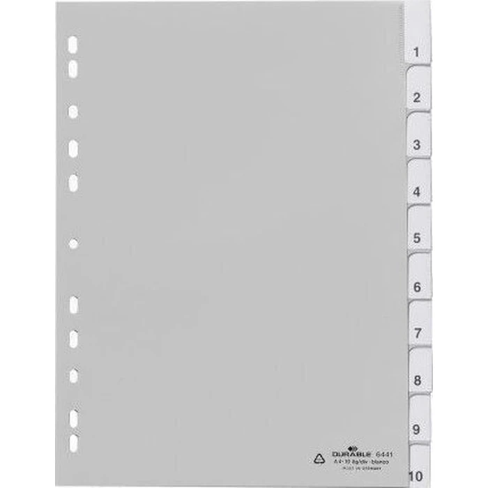 DURABLE Διαχωριστές PP (blanko) 10-τεμ., γκρι